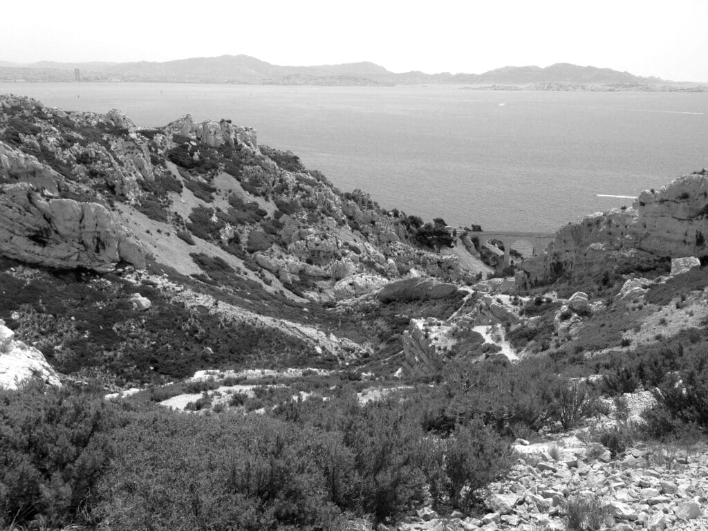 Calanque of Niolon seen from the hills.
