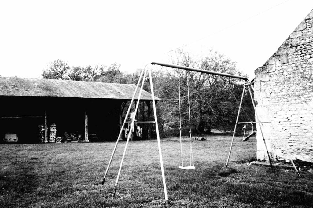 Swing in a farmyard.
