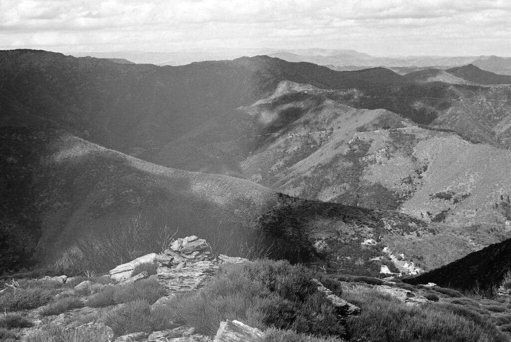 Cévennes landscape as seen from a summit.