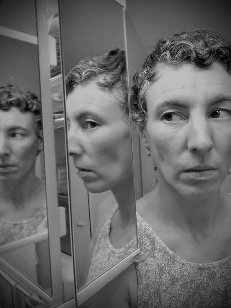 Self-portrait in a mirror.