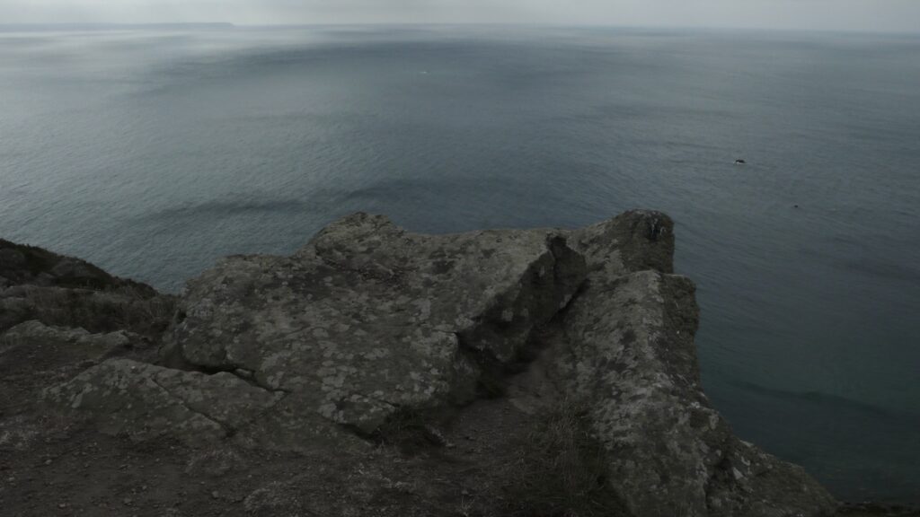 The sea from the top of a cliff.